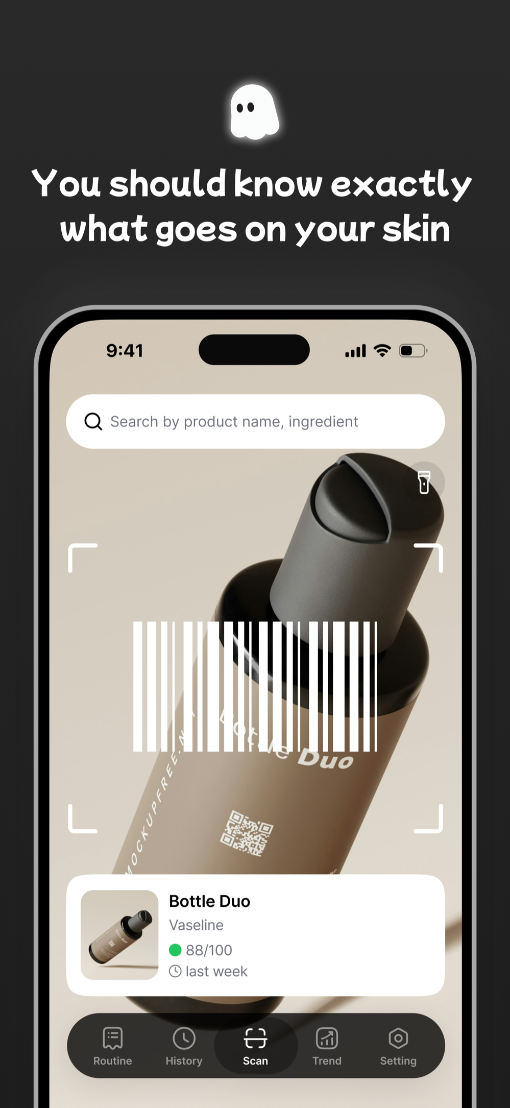 Piqo barcode scanning screen